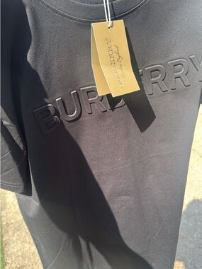 Burberry Black Embossed Logo Crewneck Tee